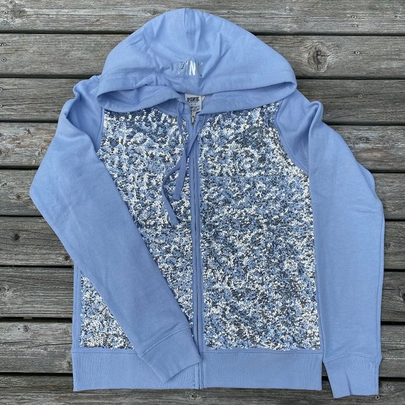 Victoria's Secret PINK Lavender Bling Perfect Zip Hoodie - Picture 1 of 16